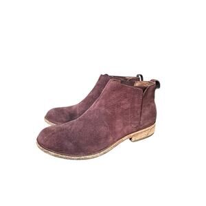 Kork-Ease Velma Maroon Suede Comfort Chelsea Ankle Boots Booties Womens Size 6 M